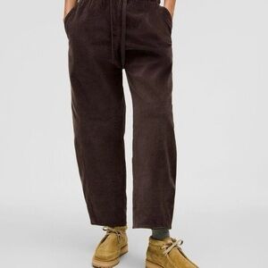 lululemon Dark Brown Espresso Relaxed MidRise Pull-On Corduroy Pants Size M 8-10